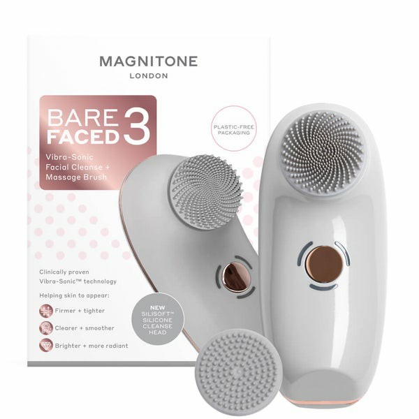 Barefaced 3 Vibra-Sonic Cleanse And Massage Brush – Grey Electrical Facial Devices