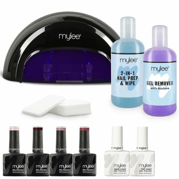 Black Convex Curing Lamp Kit With Gel Nail Polish Essentials Set (Worth £127.00) Electrical Nail Devices