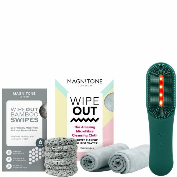 Xo Lightsout Led Cleansing Brush, Wipeout And Swipes Cloth Bundle Electrical Facial Devices