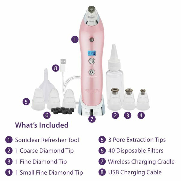 Sonic Refresher Wet/Dry Sonic Microdermabrasion And Pore Extraction System (Various Shades) Electrical Facial Devices